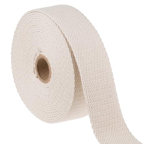 Shelver Heavy Duty Cotton Webbing Strap, 1 or 1.5 Inches and Colours, 5m (Ecru, 38mm)
