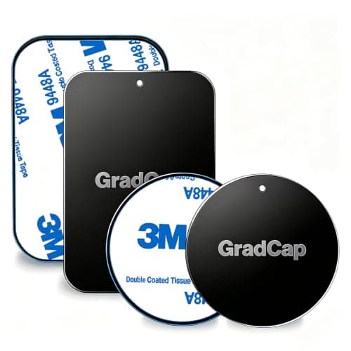 GradCap Magnetic Phone Mount Metal Plates, 4 Packs Ultra Thin Metal Discs