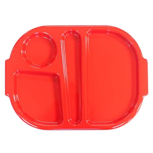 Harfield Small Children's Meal Tray Red 28 x 23cm Reusable Virtually Unbreakable Polycarbonate