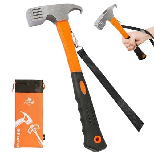 Camping Mallet Tent Peg Puller, 12" Heavy Duty Steel Hammer Stake Remover
