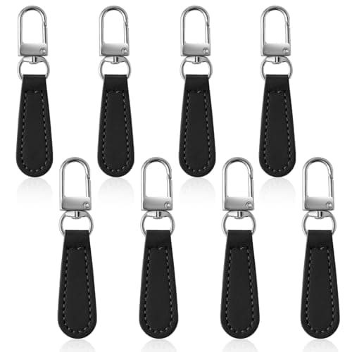 Deoward Zipper Pull Replacement PU Leather Handle Zipper Repair Tab (8 PCS)