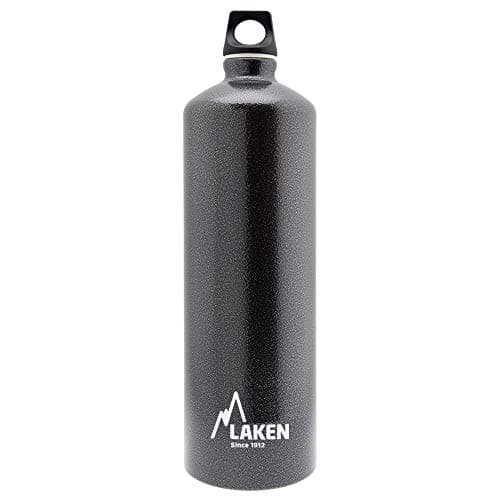 LAKEN Futura Water Bottle with Narrow Mouth, Single Wall Lightweight Aluminum BPA, Leak-Proof Screw Cap, 1.5 Litre, Granite