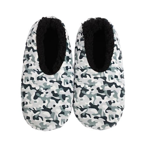 Splosh Men's Camo Army Slippers | UK 5 6 7 8 9 10 11 Fluffy Slippers for Men | Soft, Cozy & Machine Washable with Anti-Slip Sole, Fun Dad Gift
