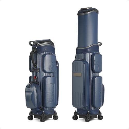 HELIX Hard PC Golf Bag with Wheels for Airline Travel (Blue)