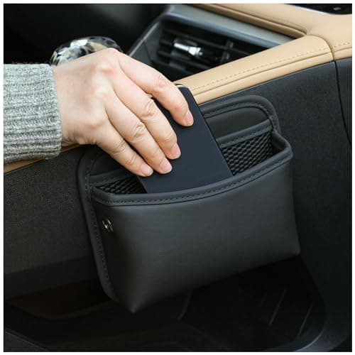 Qirc PU Leather Car Side Pocket Organiser, Universal Car Pocket Organizer