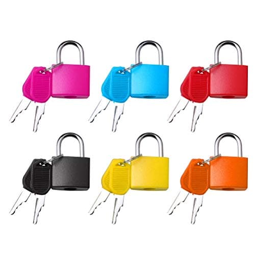 6 Pcs Suitcase Locks with Keys, Small Padlocks Luggage Locks