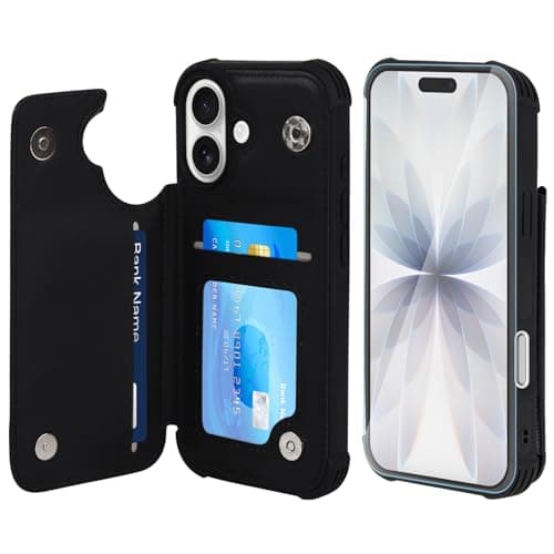 VANAVAGY Fit Car Mount Wallet Case for iPhone 17,Black