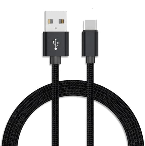 iTechCover Braided USB Cable Charging Cord/Charger Power Lead Wire Compatible with OneOdio A30 Hybrid Active Noise Cancelling Headphones/Black / (3m / 9.9ft)