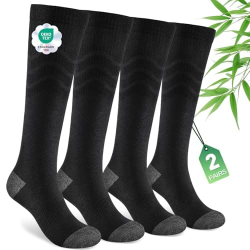 SukModen Bamboo Compression Socks for Women & Men, 2 Pairs, 15–20mmHg
