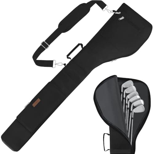 AKOZLIN Golf Carry Bag, 8-10 Club Soft Foldable Sunday Bag with Strap