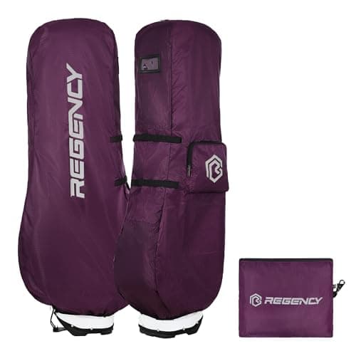 Regency Golf Bag Travel Rain Cover - Premium Waterproof Storage Protector for Golf Clubs, Durable Golfbag Club Covers - Universal Fit, Easy Access Design (Purple)