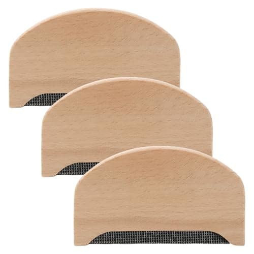 3PCS Cashmere Comb in Beechwood,Portable Wool Sweater De-Pilling Tool, Beechwood Pilling Comb for Clothing, Knits & Scarves, Handheld Lint Remover for Home & Travel
