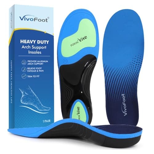 VivoFoot Plantar Fasciitis Orthotic Arch Support Insoles - Foot Pain & Fatigue Relief, Breathable Shock-Absorbing Support Inserts for Walking, Work, Running & Everyday Shoes (S:26cm)