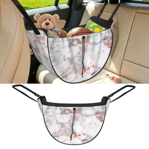 Alliya Rose Gold Marble Car Seat Organizer Miscellaneous Sorting Bag Seat Backrest Bag