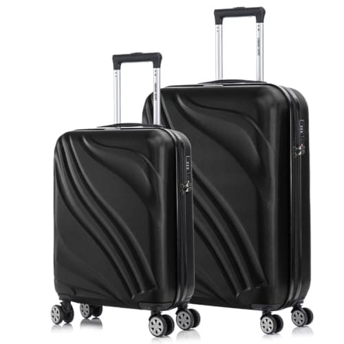 Luggage Depot 2 Piece Suitcase Set, 20 and 28 Inch with TSA Locks, Black