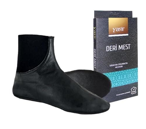 Oriental Trade 1 pair of Quality 100% Leather Socks slip-on no zip boxed Turkey prayer Unisex (UK, Numeric, 44, Regular, Regular)