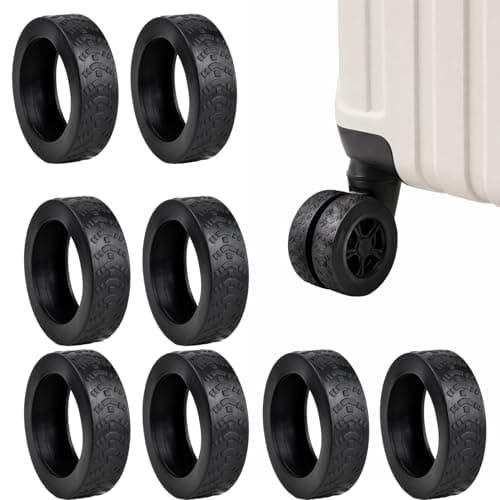 8 Pcs Silicone Suitcase Wheel Covers, Anti-Slip Luggage Wheel Protectors for 5-6cm (2-2.4 Inch) Spinner Wheels, Noise Reduction Wear-Resistant Replacement Accessories for Travel Carry On Luggage