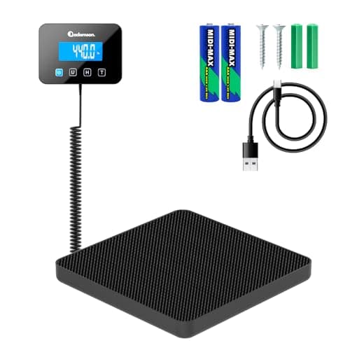Parcel Scales - 200 kg/10 g - Heavy-Duty & High Accurate Digital Postal Scale with Hold/Tare Function - Perfect for Packages, Luggage, Industrial Use - Battery & Cable Included - Black Mat