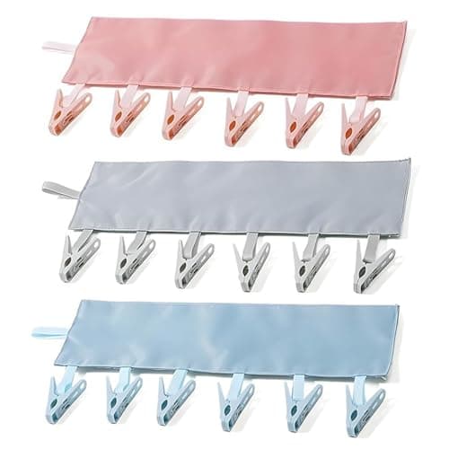 Muzrunq Travel Hangers, Portable Foldable Hangers with 6 Clips for Swimsuit Towel & Sock Space-Saving Drying Rack for Hotels, Camping.