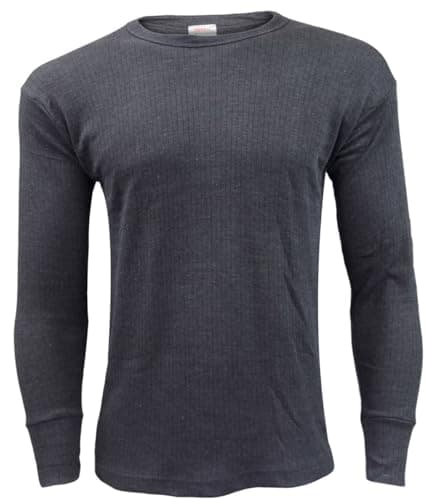 reshmena® Men's Thermal Underwear Sets Tops & Bottoms Full Sleeve Top Vest & Long Johns Trousers Thermals Winter Men Set Base Layer Full Sleeve Charcoal Top, Small
