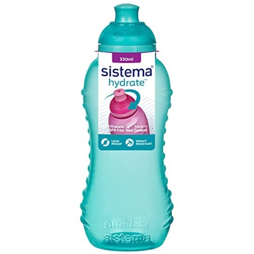 Sistema Twist 'n' Sip Squeeze Kids Water Bottle | Leakproof Water Bottle | 330 ml | Assorted Colours