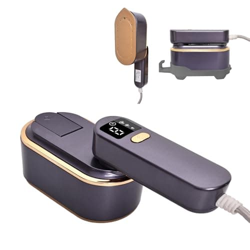 ZStarlite Travel Steamer Portable & Folding Steam Iron with LCD Screen 180°F, Handheld Clothes Steamer 1300W 150ML Steamer 10s Fast Heat-up 3 Steam Levels for Travel, Home, Office(Purple)