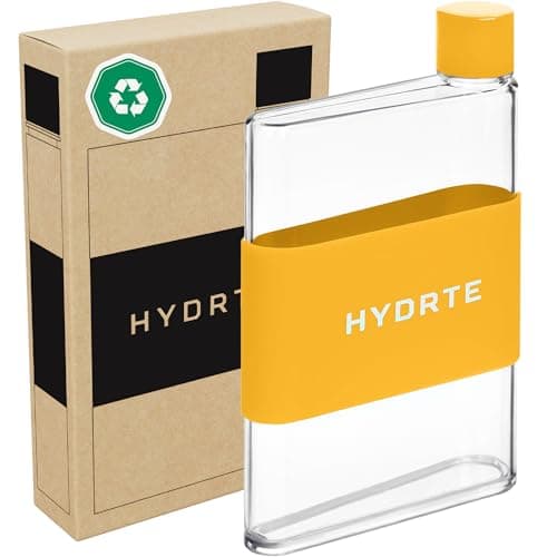 Hydrte Clear Water Bottle – 350ml Professional Cute Water Bottle for Travel, Slim, Lightweight & BPA-Free for Travel & Everyday Hydration (Mango Yellow)