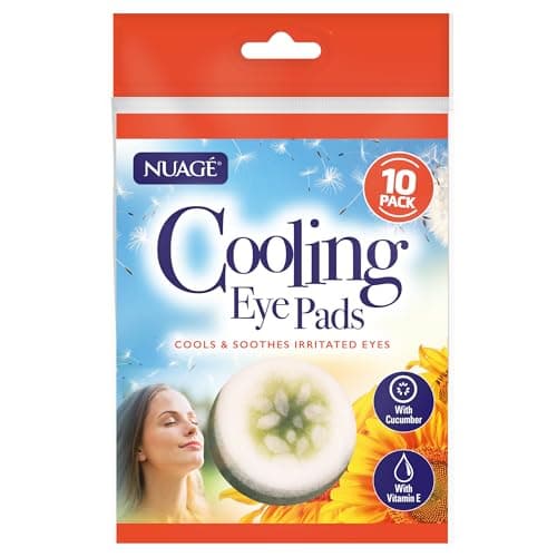 Nuage Cooling Eye Pads - Cools & Soothes Irritated Eyes | Infused with Cucumber & Vitamin E - Refresh & Revive | Suitable for Daily Use - Relax & Pamper (10 Pack)