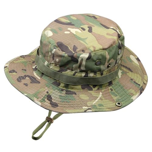 Ciyuhome Camo Boonie Hat for Men Women, Military UPF50+ Sun Cap Wide Brim Bucket Hats Jungle Hat for Fishing Hunting Safari Beach