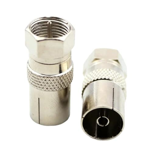 2Pcs F Type Male Plug Connector Socket to Rf Coax Tv Aerial Female Adapters New 2025 for Arrival High for Reliable Electronic Component, Precision, Stable Performance