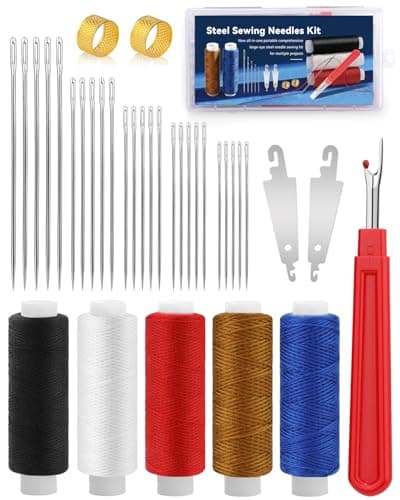 37 PCS Stainless Steel Sewing Needles Set, Steel Needle Sewing Kit