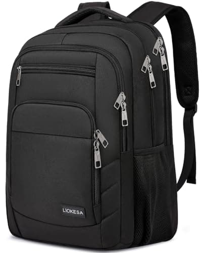 Liokesa Laptop Backpack for Men Women, School Bags Backpacks for Boys Girls,Water Resistant Backpack,15.6 Inch College Bookbag Daypack, Black