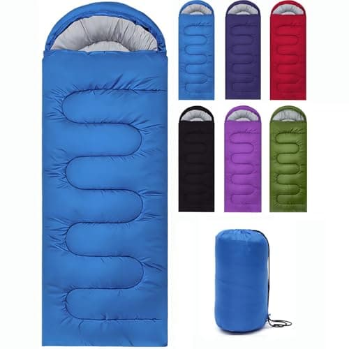 Sleeping Bags for Adults & Kids Sleeping Bag 3 Season, Ultralight Carry Bag, Adult Blanket, Lightweight Compact for Outdoor Camping, Travel, Hiking, Indoor & Outdoor Use (Blue)