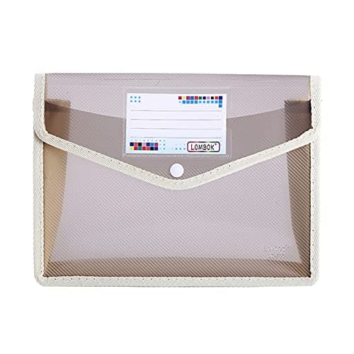 A4 Plastic Wallet, Popper Wallet Plastic Document Folder Premium Pockets, Clear Plastic File Folders Holder Organizer, with Snap Closure and Card Slot for School Home Work Office, Waterproof