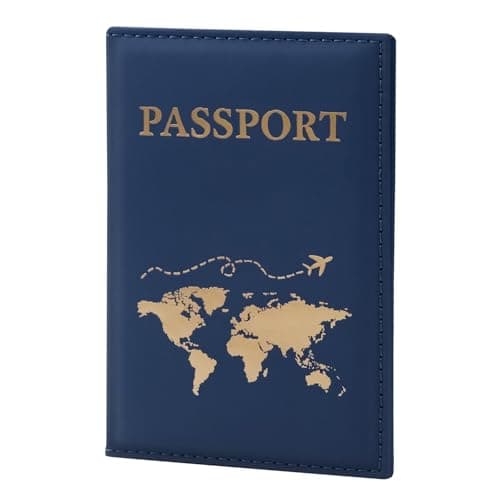 ILIYAH Passport Cover UK Waterproof Passport Holder Travel Accessories Passport Protector Women PU Leather Passport Holders (Navy)