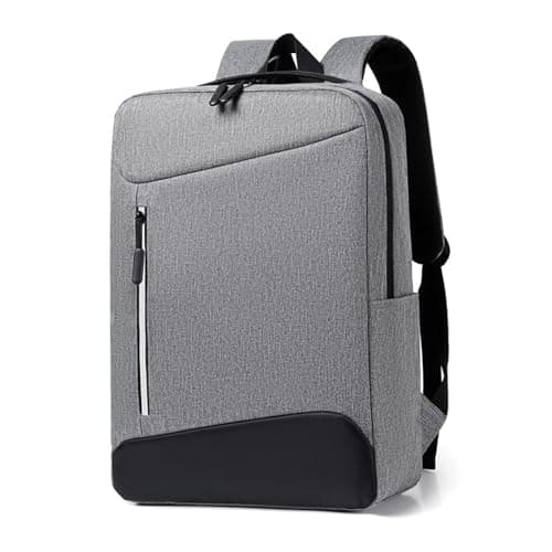 SuperAuriga Laptop Backpack, Business Men's Backpack with USB Charging Port & Lock, Waterproof Travel Backpack, 15.6-inch Business Computer Backpack (Grey)