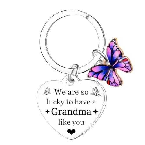 Ghloyza Grandma Gifts Christmas Birthday Gifts for Grandma Keyring Mother's Day for Grandma from Granddaughter Grandson Grandmother Keyring Grandma Key Ring Present