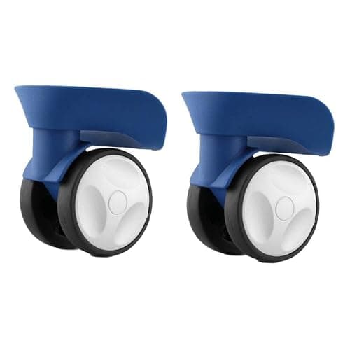 BaotyJie 2X Luggage Replacement Wheels Swivel Caster Wheel Easy to Install Suitcase Silent Trolley Case Suitcase Wheels Replacement, Blue