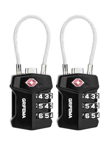 GRIFEMA GA1006-2 TSA Suitcase Lock 3-Digit Combination Padlocks 2 Pack