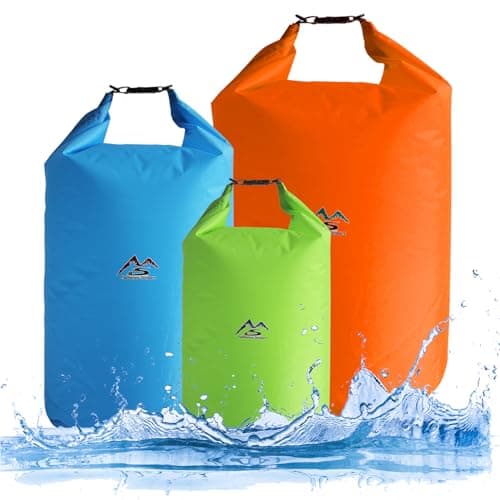Sadodo Waterproof Dry Bag Set,Pack of 3PCS 5L 10L 20L Ultralight Camp Bags