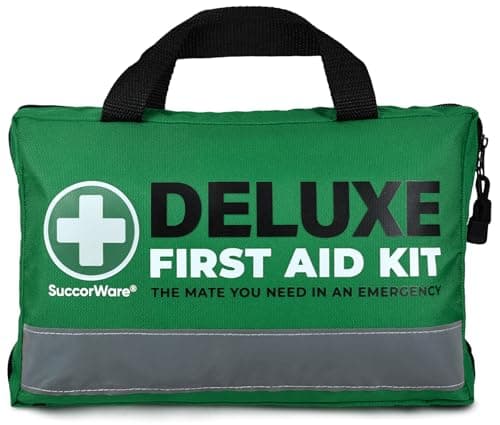 SuccorWare 380 Pieces Deluxe First Aid Kit Compact Trauma Medical Kits with Assorted Bandages, Instant Cold Pack, Emergency Blanket for Home, Travel, Office, Camping, Vehicle, Emergency Kits(Green)