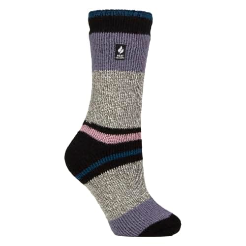 HEAT HOLDERS – Womens Thermal Socks, Thick Fluffy Winter Socks Size 4-7 | Warm Socks for Indoor & Outdoor Wear (UK, Numeric, 4, 7, Regular, Regular, Black/Dark Teal)