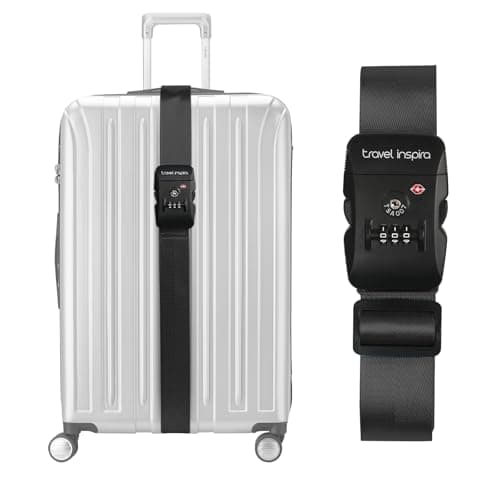 travel inspira TSA Approved Luggage Straps, Suitcases Identifier (Black)