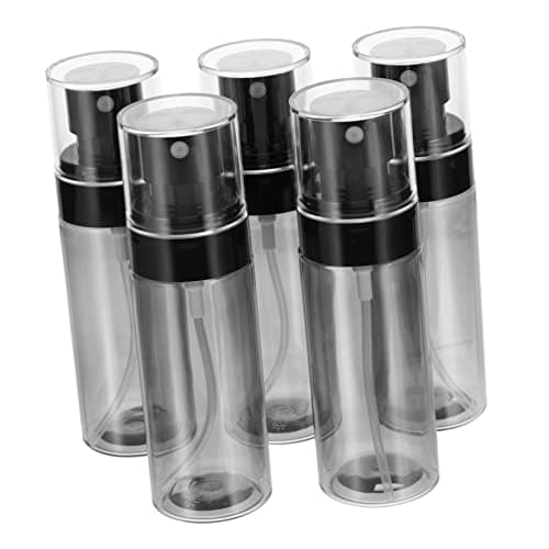 VALICLUD 5 Pack 60ml Black Plastic Portable Spray Bottles for Cosmetics
