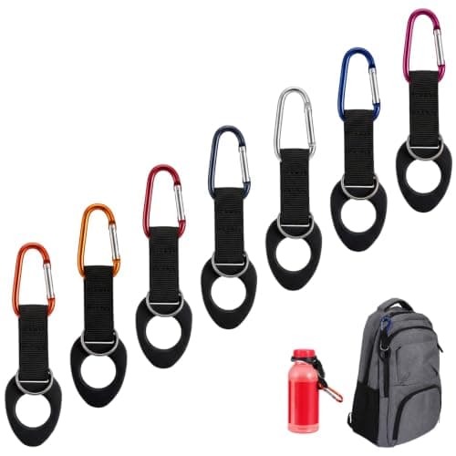 Sorcristy 7Pack Silicone Water Bottle Clips With Carabiner Lanyard