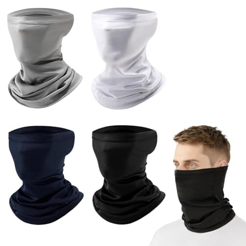 Eastrise 4 Pack Bandana Neck Warmer Ski Snood for Men & Women Multifunctional Headwear Face Mask Elastic Neck Gaiters Windproof Headband Snood UV Resistence for Sports Cycling Hiking