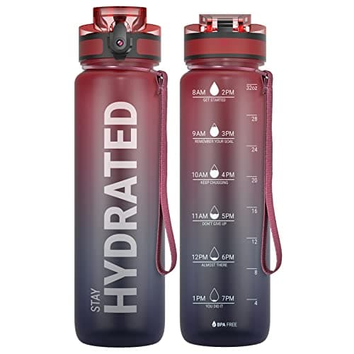 Sahara Sailor Water Bottle 1L, Leakproof Tritan Bottle with Time Marker