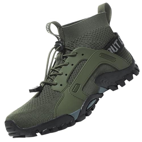 VTASQ Hiking Boots Mens Outdoor Non-Slip Trekking Mountaineering Shoes Trainers Lightweight Camping Climbing Shoes Sneaker Green 7 UK