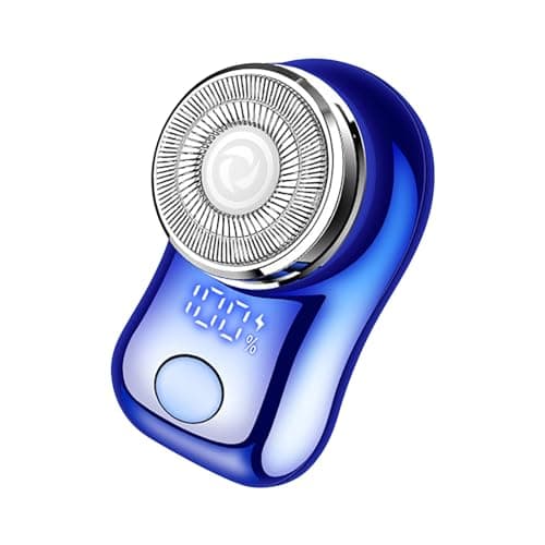 Compact Portable Shaver for Men USB Rechargeable Wet & Dry Grooming with Precision Ideal Travel Trimmer Facial Hair Remover Smooth Tool (Light Blue, One Size)