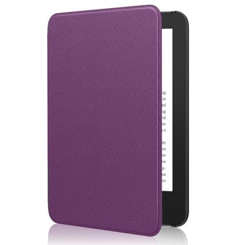 MoKo Case for 6" Amazon Kindle Basic 11th Gen 2024/2022,Lychee Deep Purple